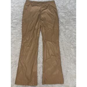 C. Wonder by Christian Siriano sz. L tan faux leather bootcut pants. Exc. cond